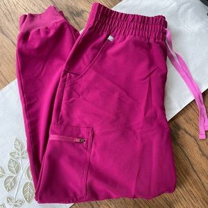 Figs Dark Magenta High Waisted Zamora Scrub Pant